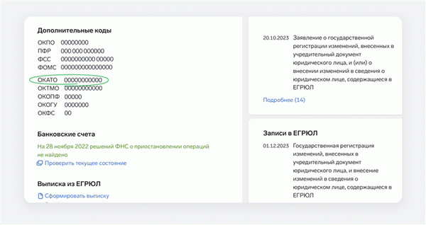 Карточка организации или ИП с полной сводкой о контрагенте в Фокусе